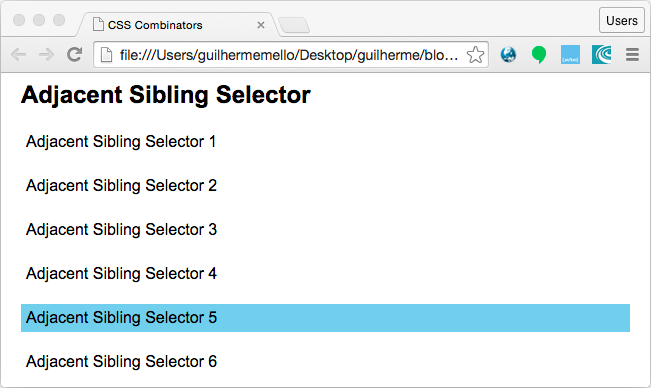 Adjacent Sibling Selector